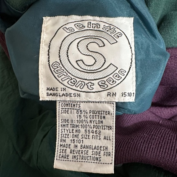 Vintage Be In The Current Seen Women 90s Y2K Reversible Multicolor Jacket Sz O/S - Picture 8 of 10